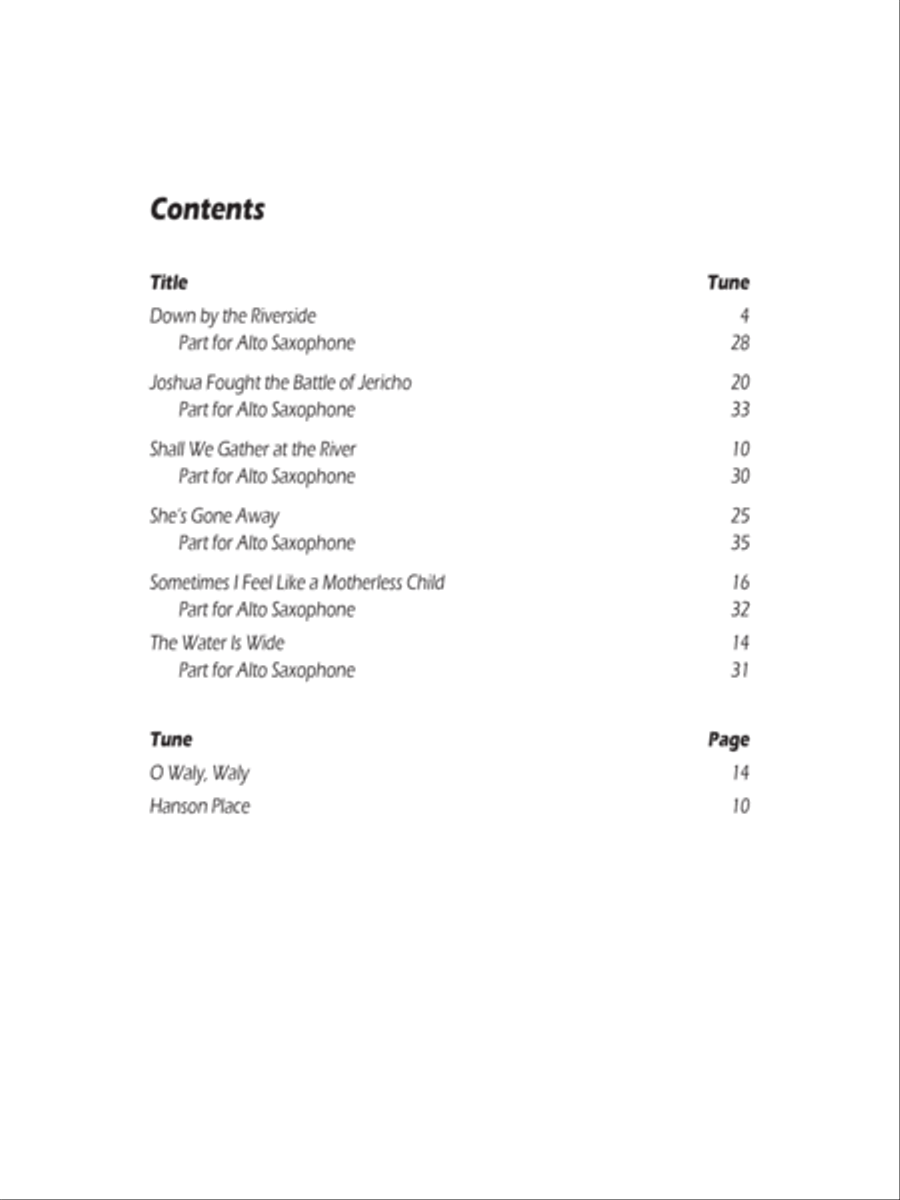 Down by the Riverside Six Songs for Saxophone & Piano Alto Saxophone scores gallery preview page 2