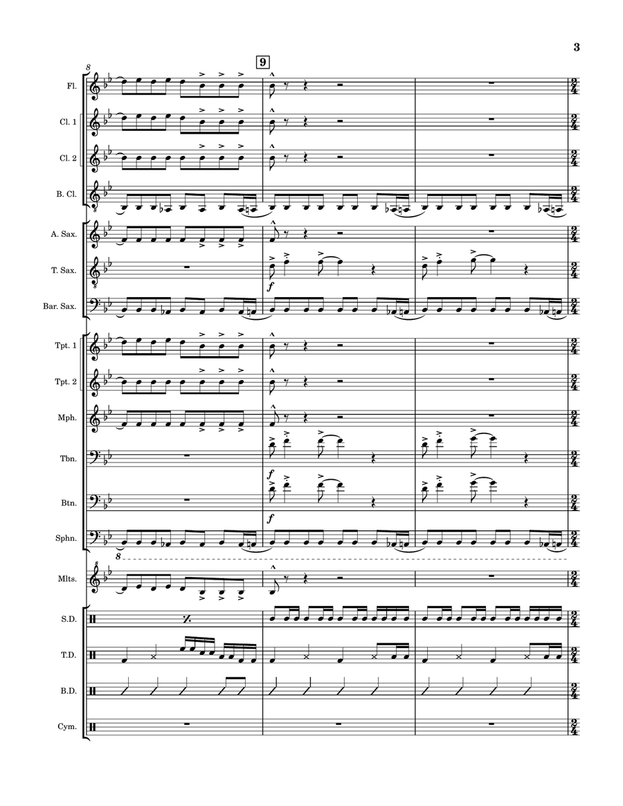 Does Your Mother Know Does Your Mother Know Marching Band scores gallery preview page 3