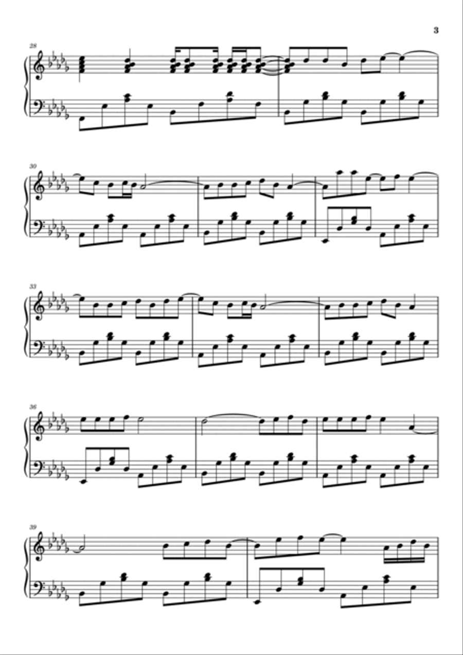 Never Gonna Give You Up Piano Solo scores gallery preview page 3