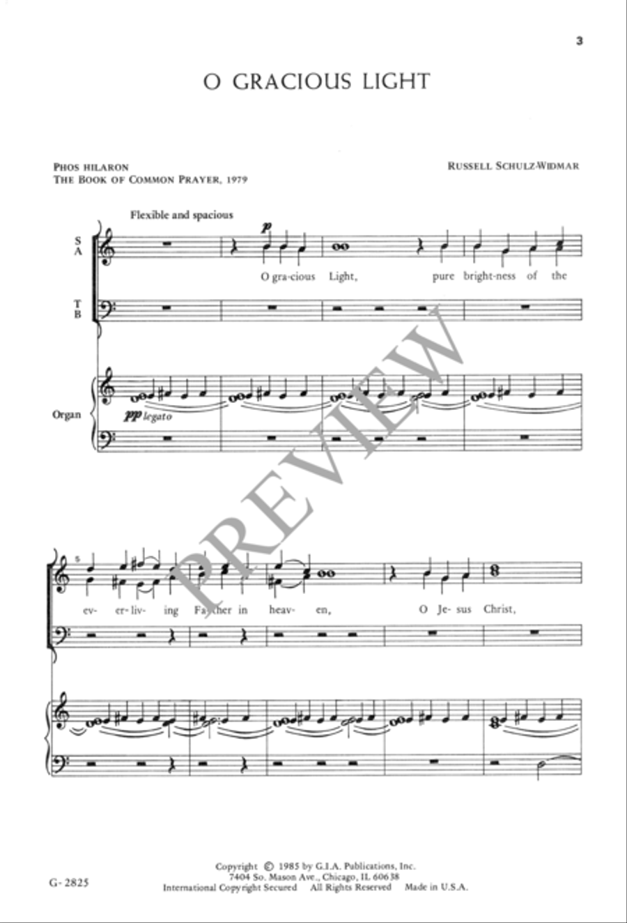 O Gracious Light 4-Part scores gallery preview page 4
