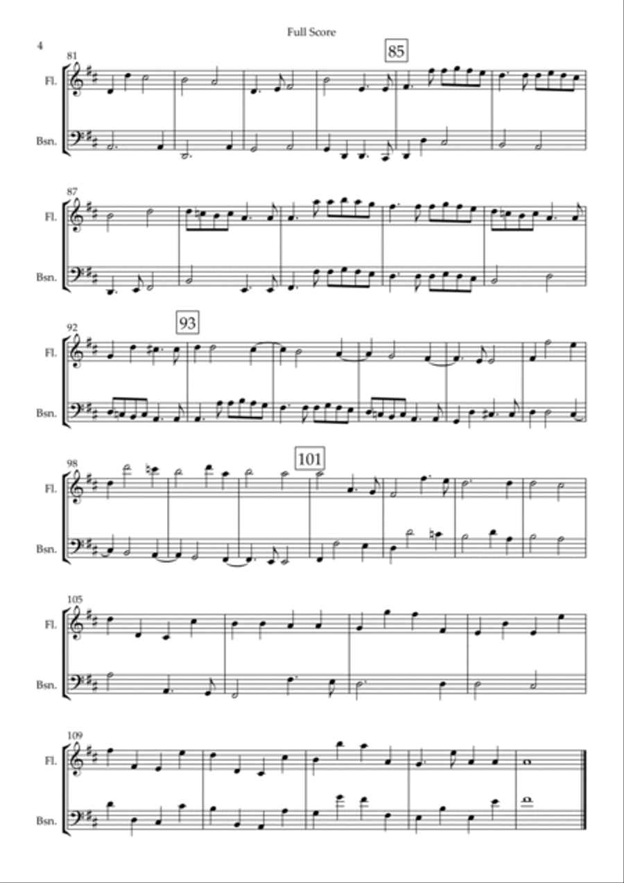 Canon in D Major (Johann Pachelbel) for Flute & Bassoon Duo Canon in D Major (Johann Pachelbel) for Flute & Bassoon Duo Woodwind Duet scores gallery preview page 4
