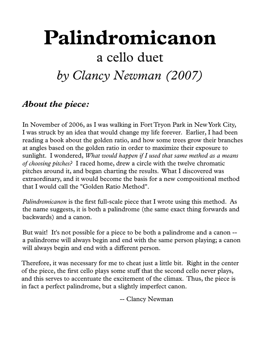 Palindromicanon String Duet scores gallery preview page 1