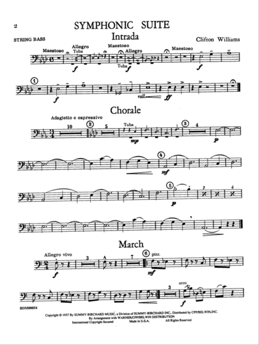 Symphonic Suite: String Bass Concert Band scores gallery preview page 1