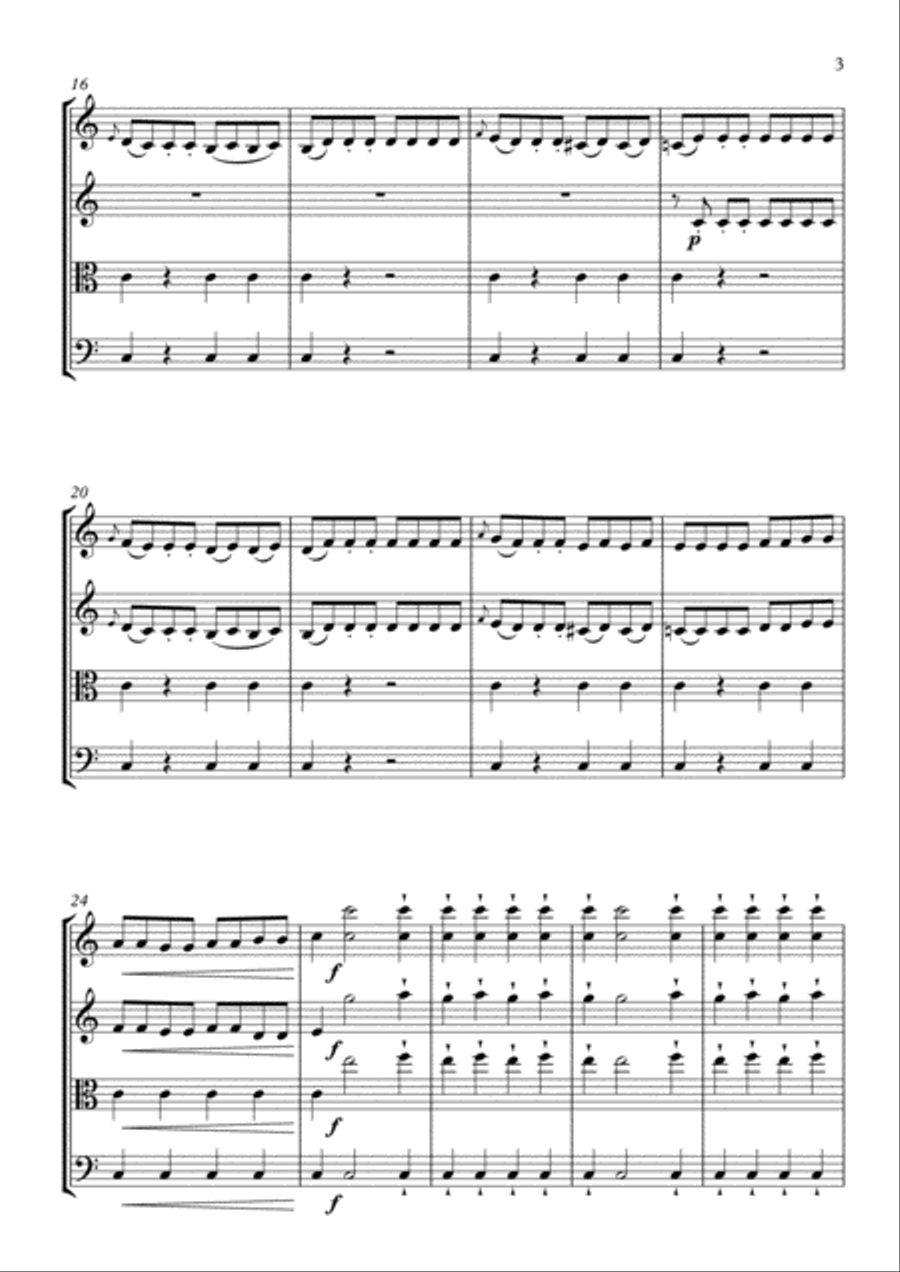 Cosi Fan Tutte - Overture for String Quartet String Quartet scores gallery preview page 3