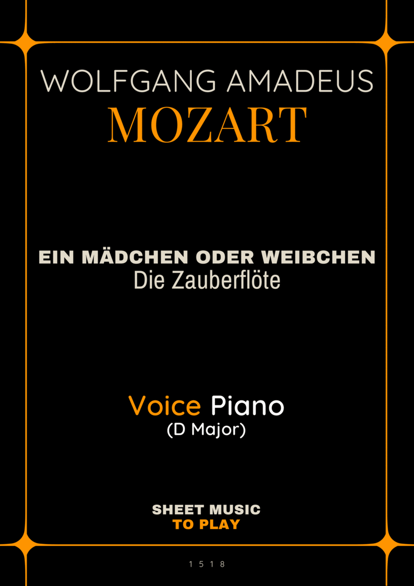 Ein Mädchen Oder Weibchen - Voice and Piano - D Major (Full Score and Parts) image number null