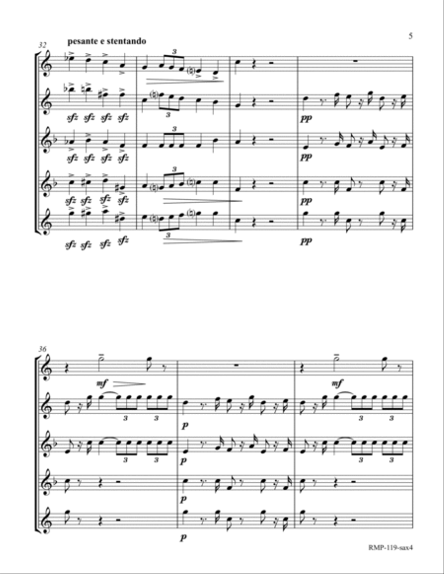 Verdi - Triumphal March (from Aida for Sax Quartet) Saxophone Quartet scores gallery preview page 5