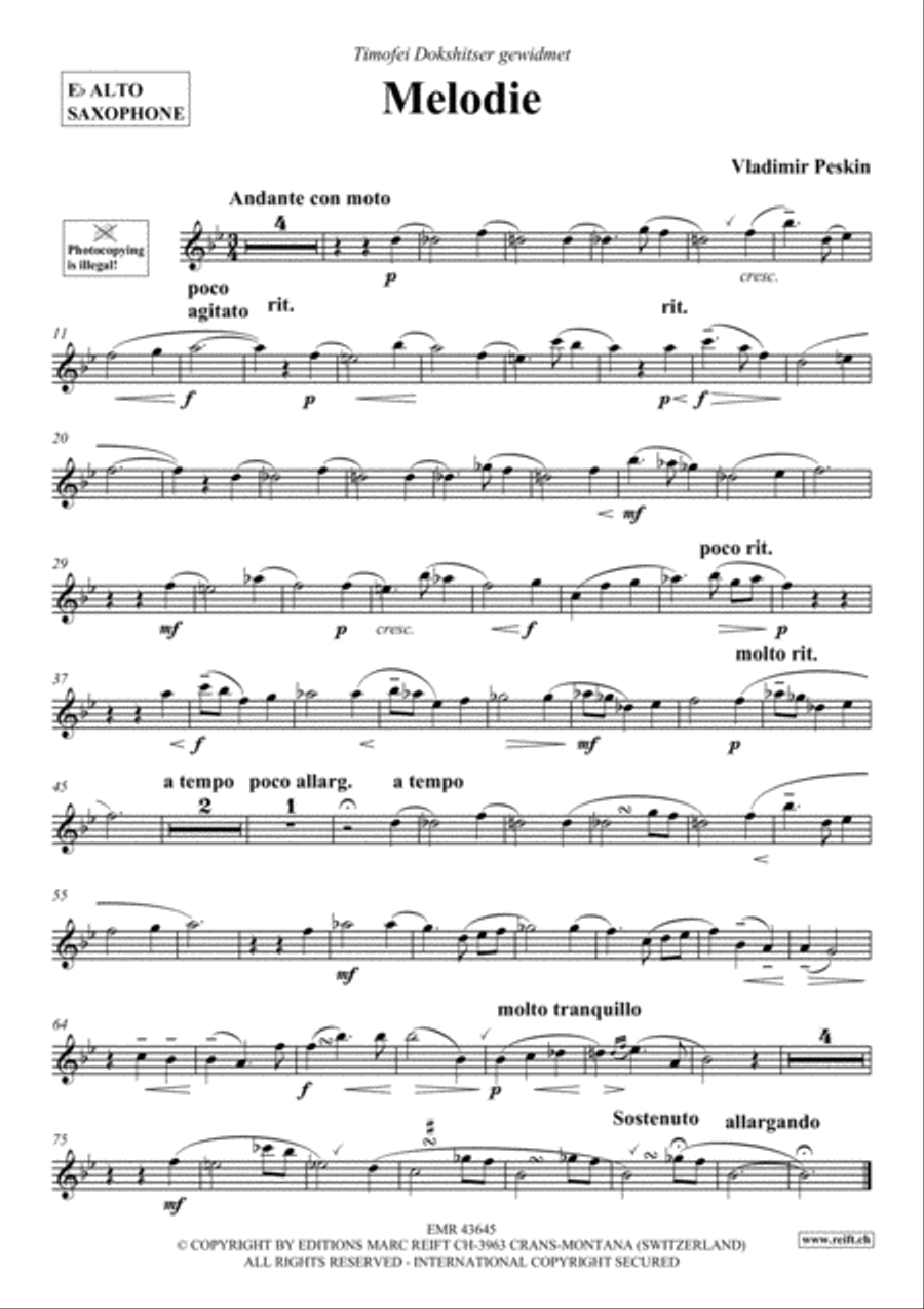 Melodie Melodie Alto Saxophone scores gallery preview page 2