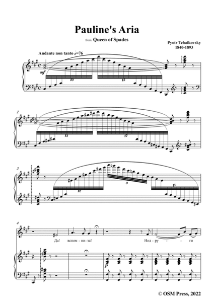 Tchaikovsky-Pauline's Aria,from Queen of Spades,in f sharp minor,for Voice and Piano image number null