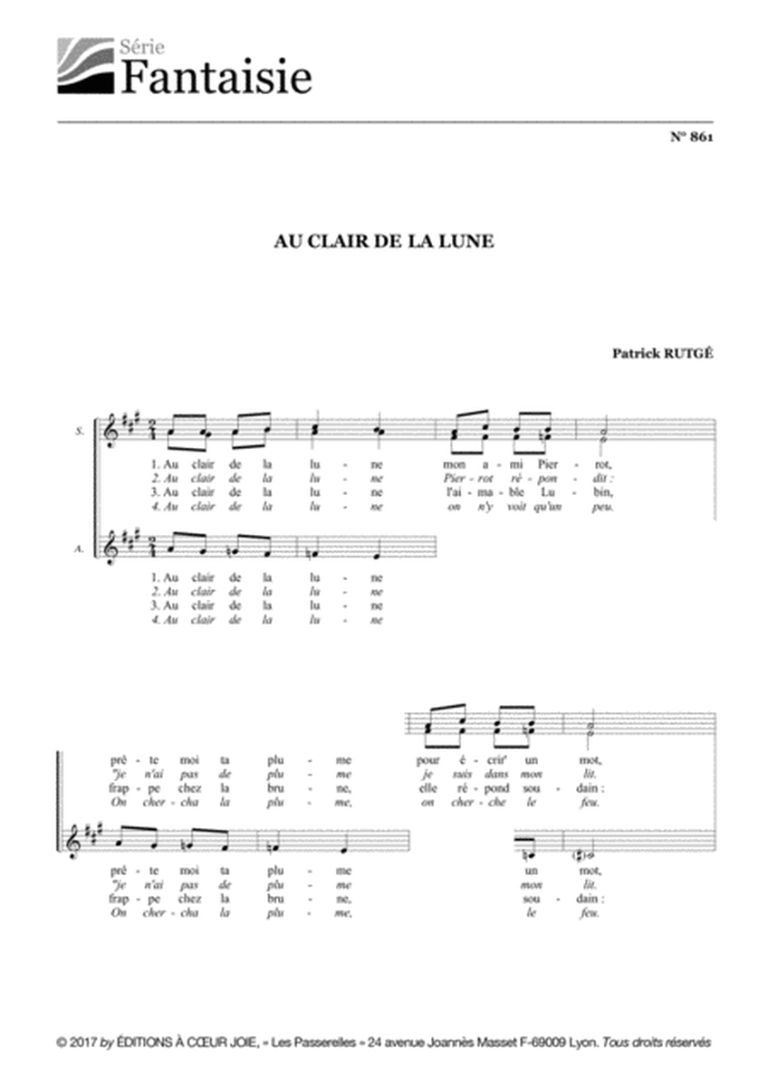 Au Clair De La Lune - Rutge - SSA