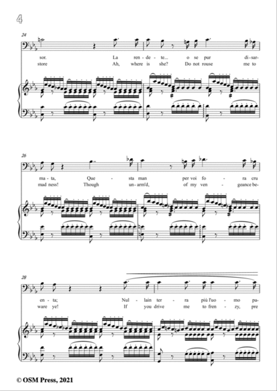 Verdi-Cortigiani,vil razza,in e minor,from Rigoletto(Melodramma in tre atti),for Voice and Piano Voice Solo scores gallery preview page 6