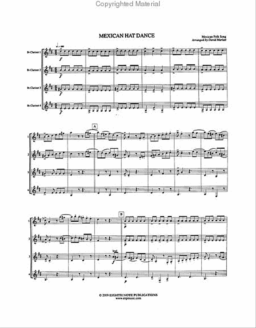Mexican Hat Dance Mexican Hat Dance Clarinet Quartet scores gallery preview page 2