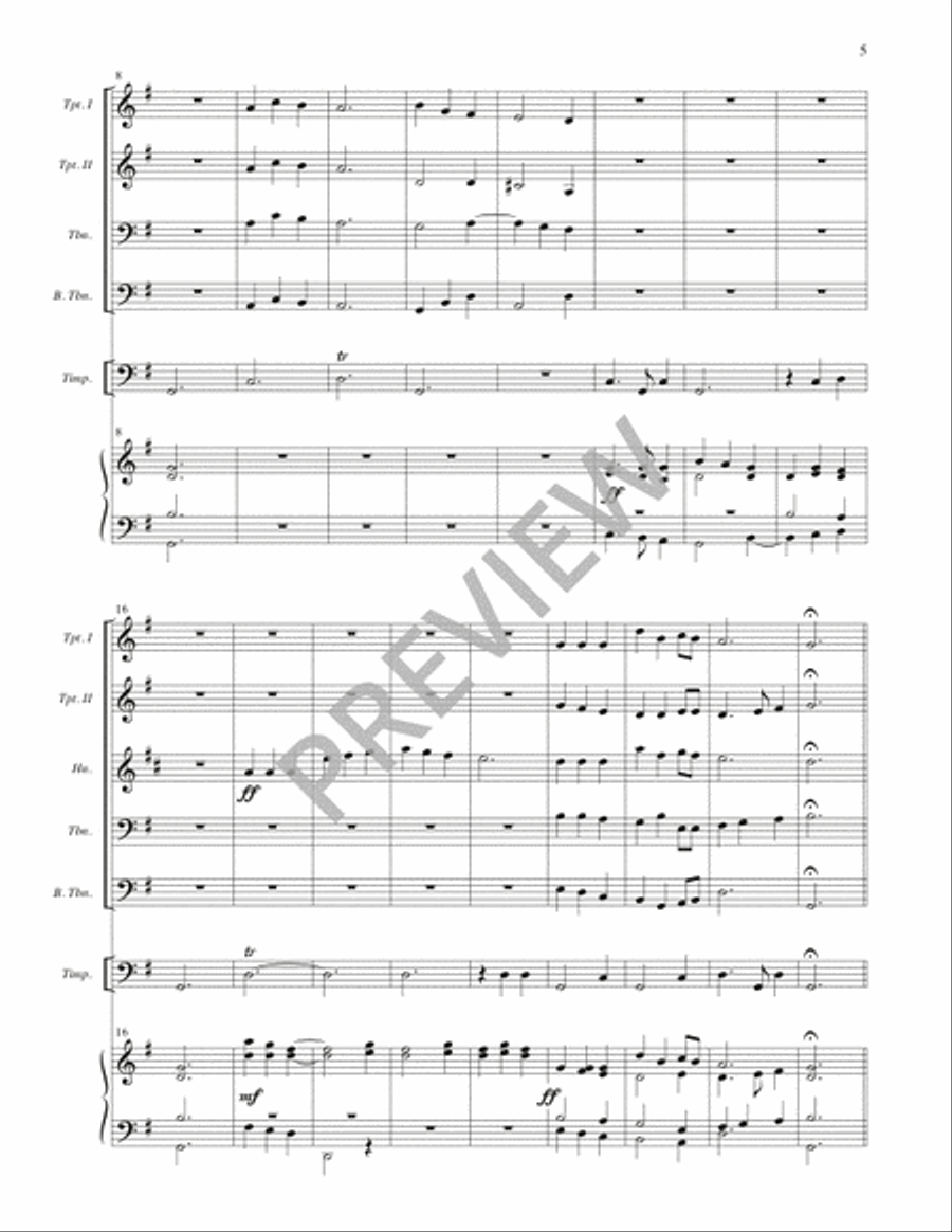 Drawn by His Word - Full Score and Parts Horn scores gallery preview page 6