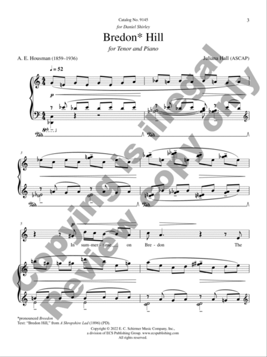 Bredon Hill Tenor Voice scores gallery preview page 4