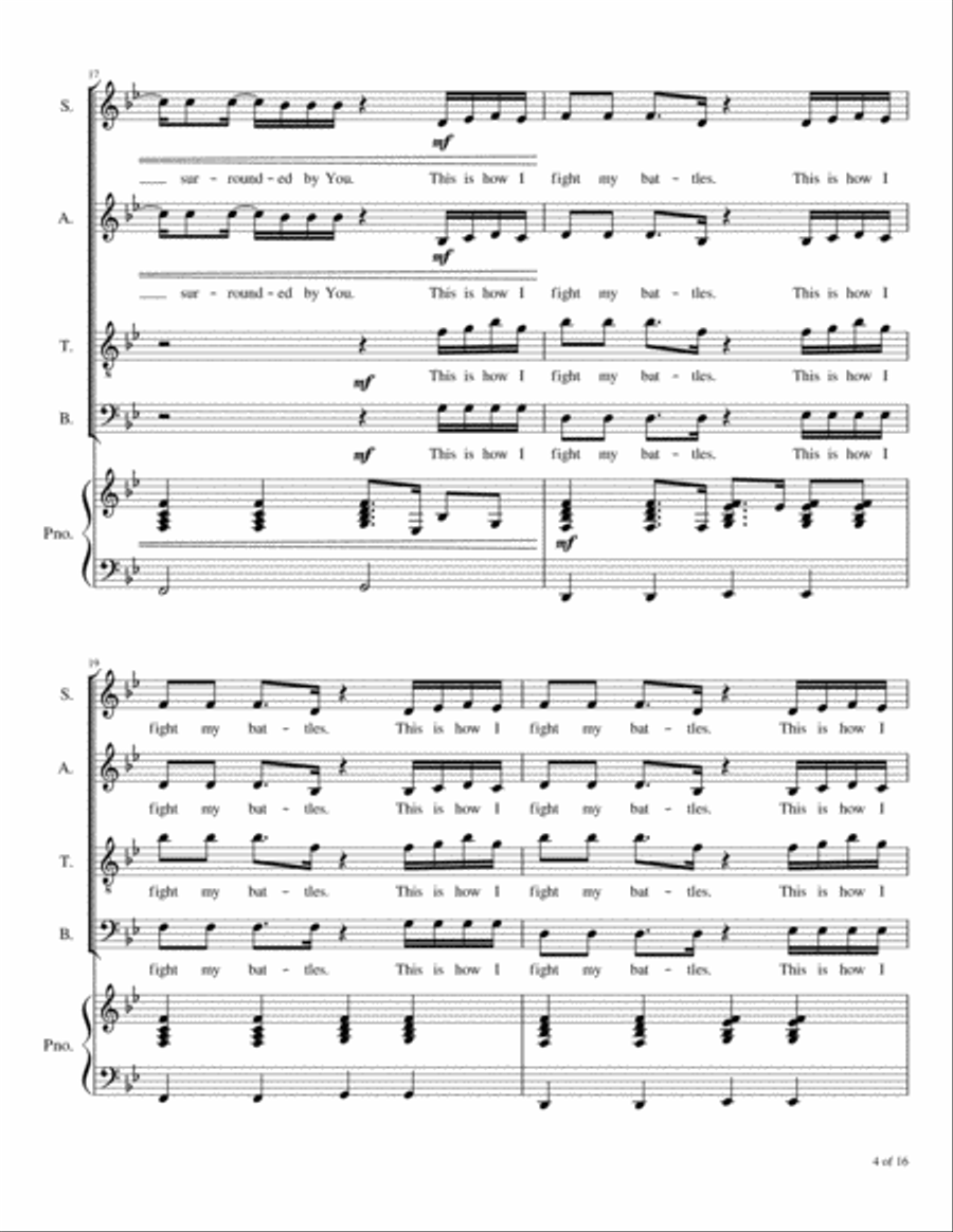 Surrounded (fight My Battles) 4-Part scores gallery preview page 5