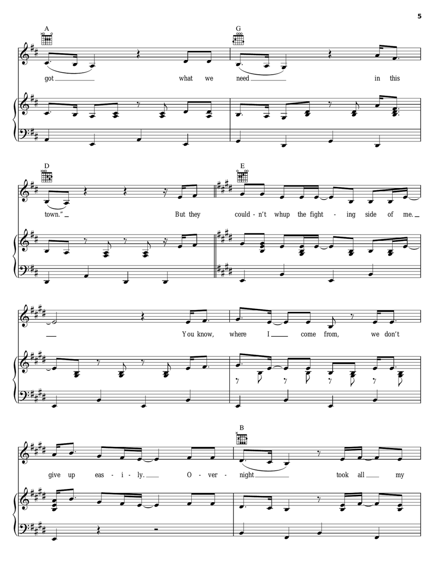 Pocahontas Proud Pocahontas Proud Piano, Vocal, Guitar scores gallery preview page 5