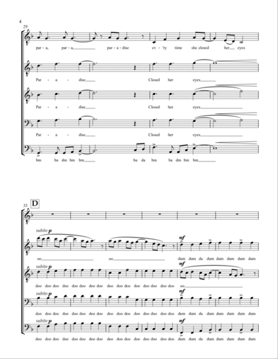 Paradise TTBB scores gallery preview page 4