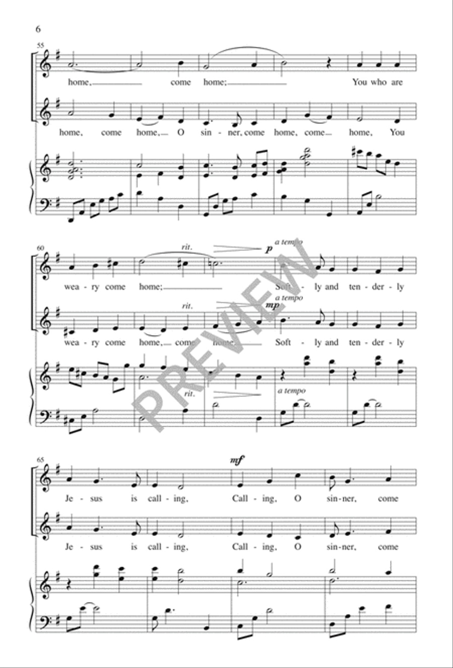 Softly and Tenderly 2-Part scores gallery preview page 6