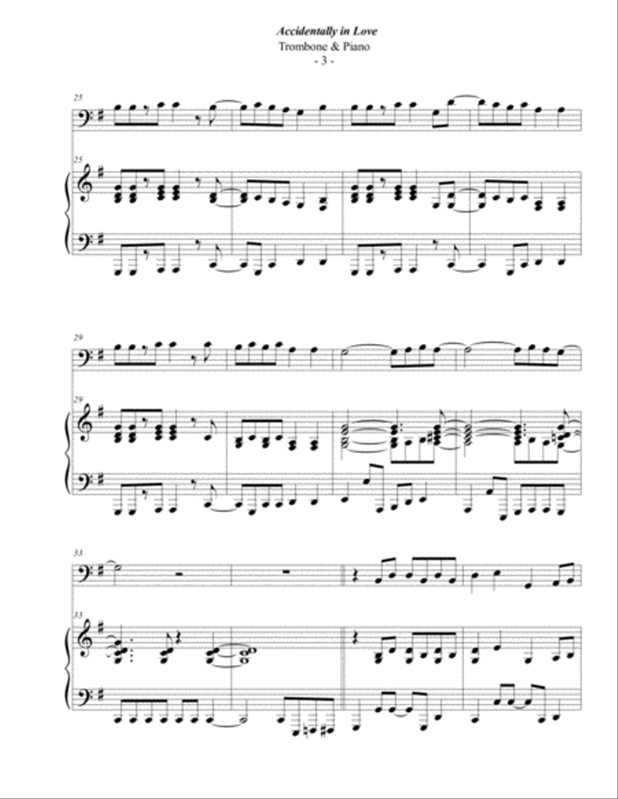 Accidentally In Love Piano scores gallery preview page 3