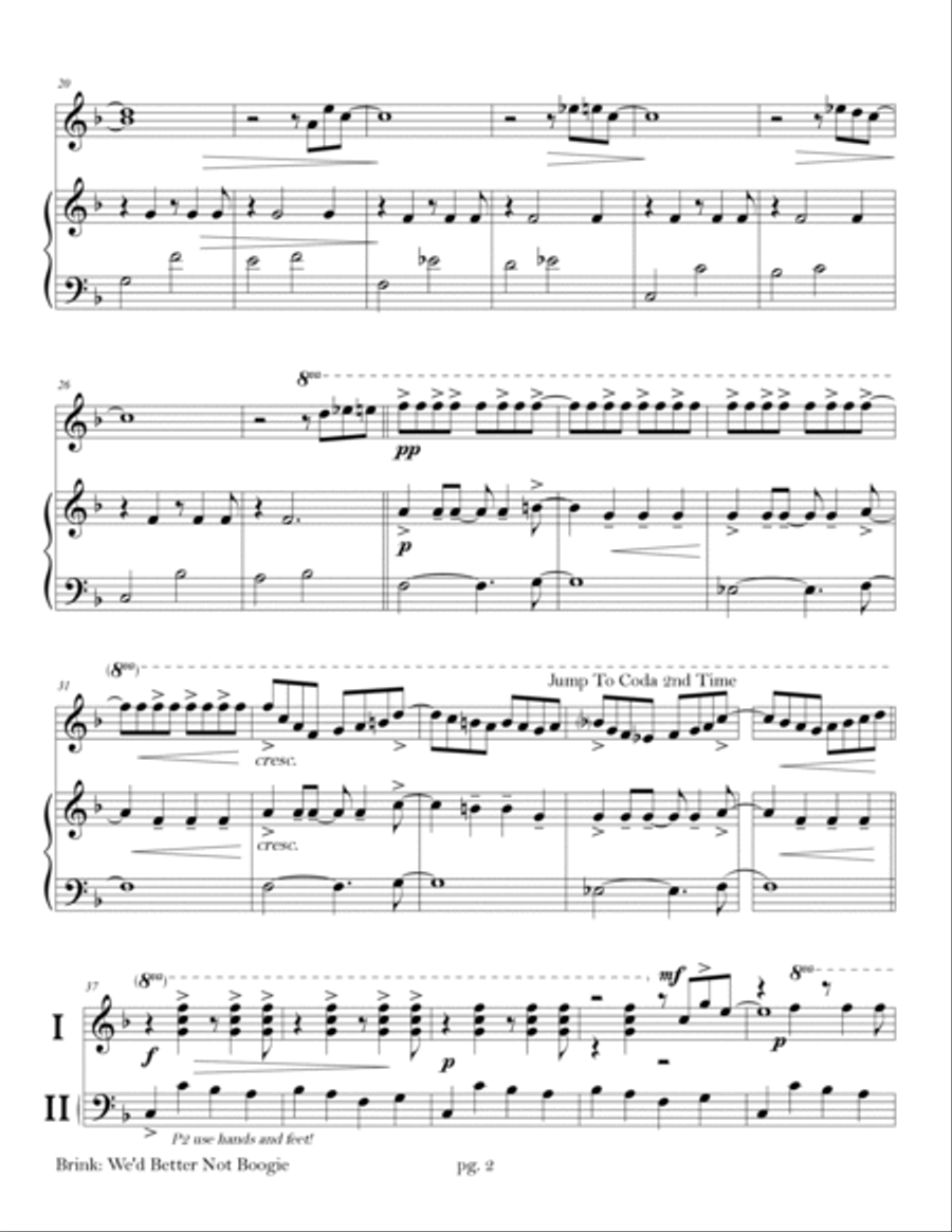 We'd Better Not Boogie (carillon duet) Glockenspiel scores gallery preview page 2