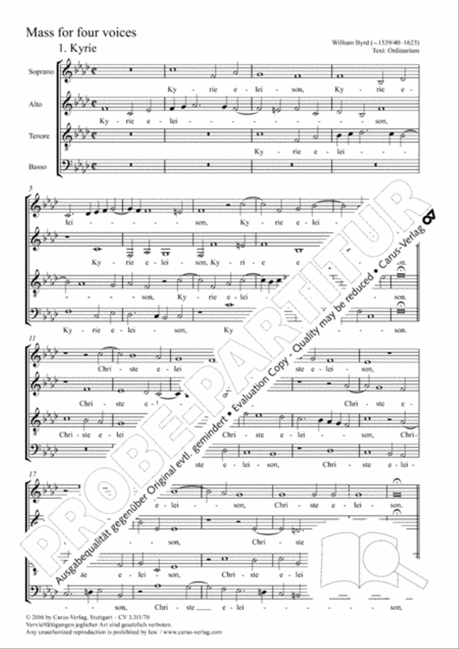 Mass for four voices 4-Part scores gallery preview page 2