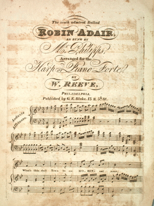 The Much Admired Ballad Robin Adair