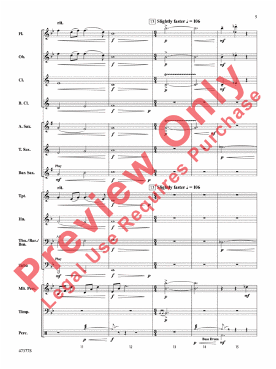 Salamander Eyes Salamander Eyes Concert Band scores gallery preview page 6