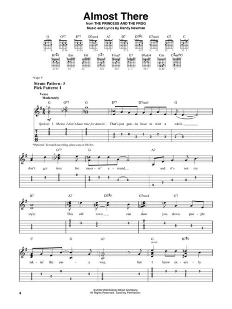 40 Most-Streamed Disney Songs Guitar Tablature scores gallery preview page 4