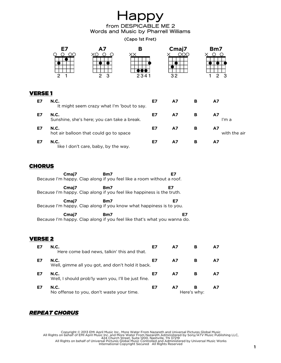 Happy Happy Acoustic Guitar scores gallery preview page 1