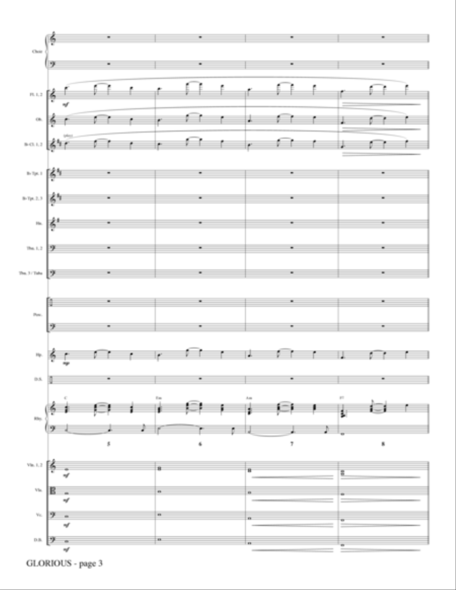 Glorious - Full Score Choir scores gallery preview page 2