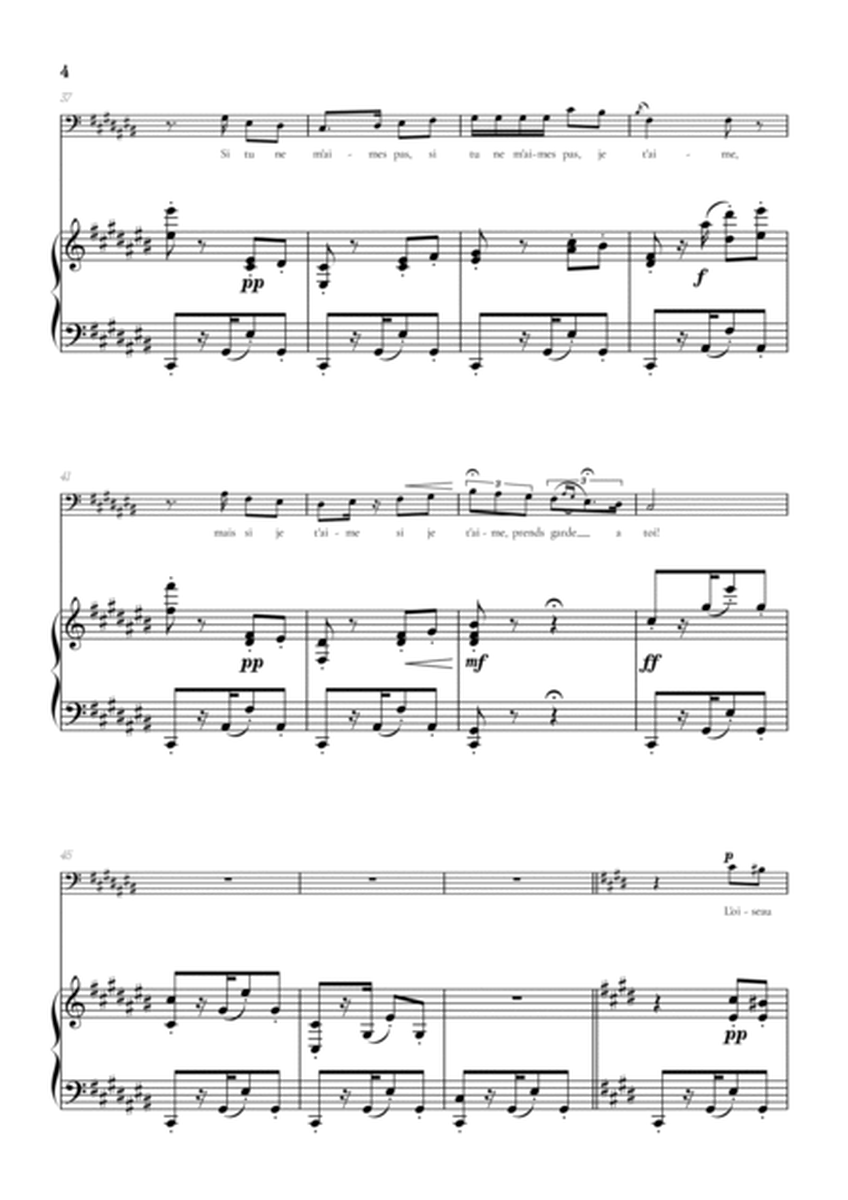 Bizet • Habanera from Carmen in C# minor [C#m] | bass voice sheet music with piano accompaniment image number null
