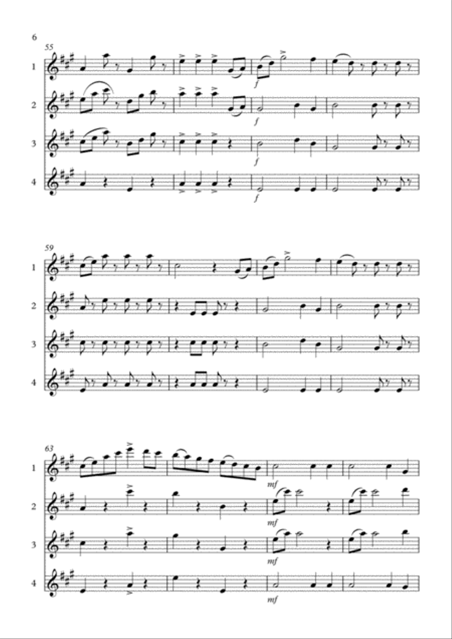 RADETSKY MARCH for 4 flutes - JOHANN STRAUSS Flute Quartet scores gallery preview page 6