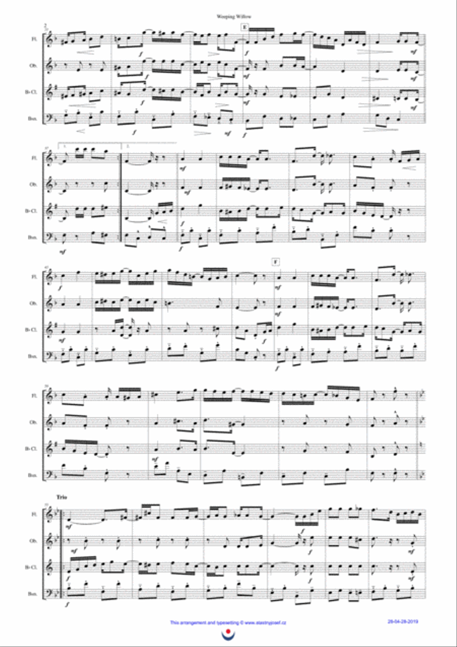Weeping Willow Woodwind Quartet scores gallery preview page 2