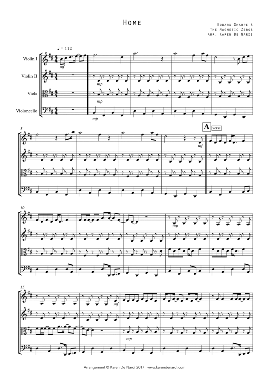 Home String Quartet scores gallery preview page 1