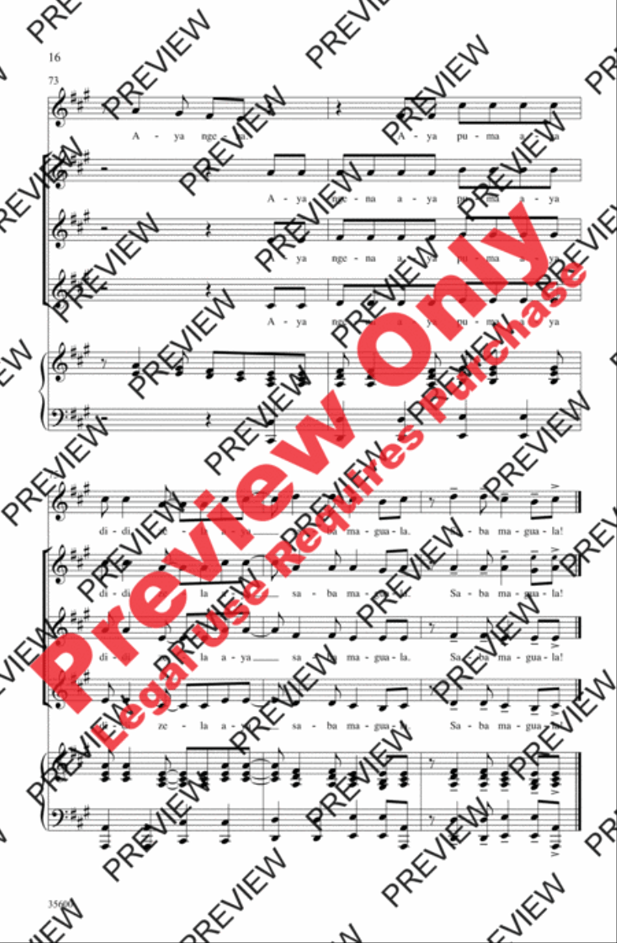 Aya Ngena Women's Choir scores gallery preview page 16