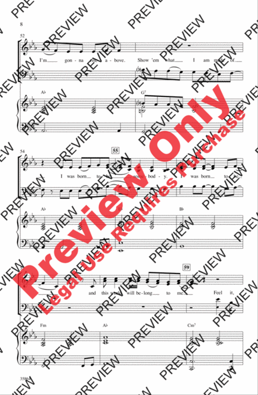 Born to Be Somebody (from Never Say Never) 3-Part scores gallery preview page 8