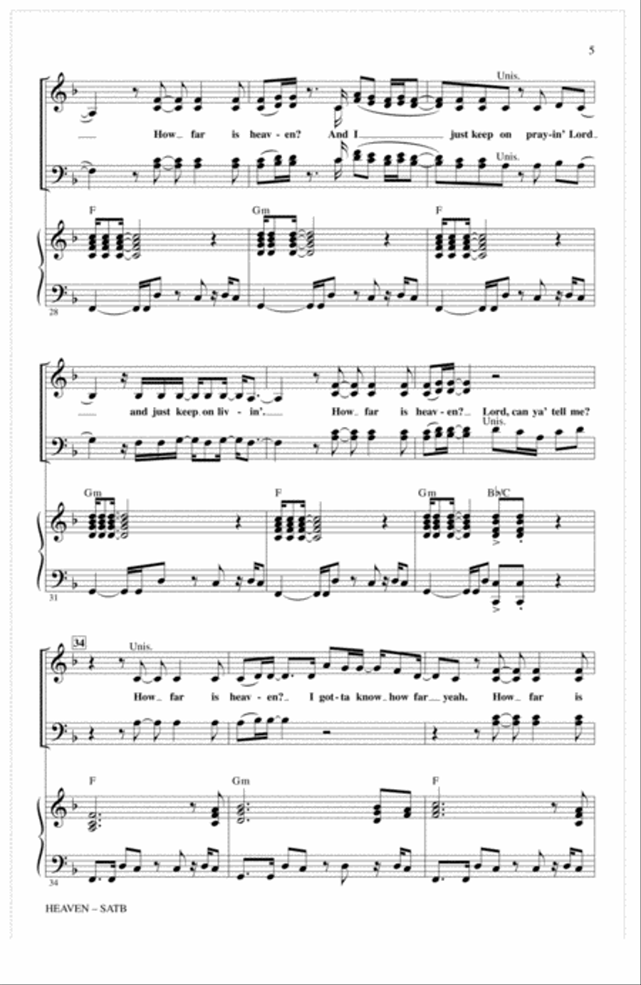 Heaven (arr. Mark Brymer) 4-Part scores gallery preview page 4