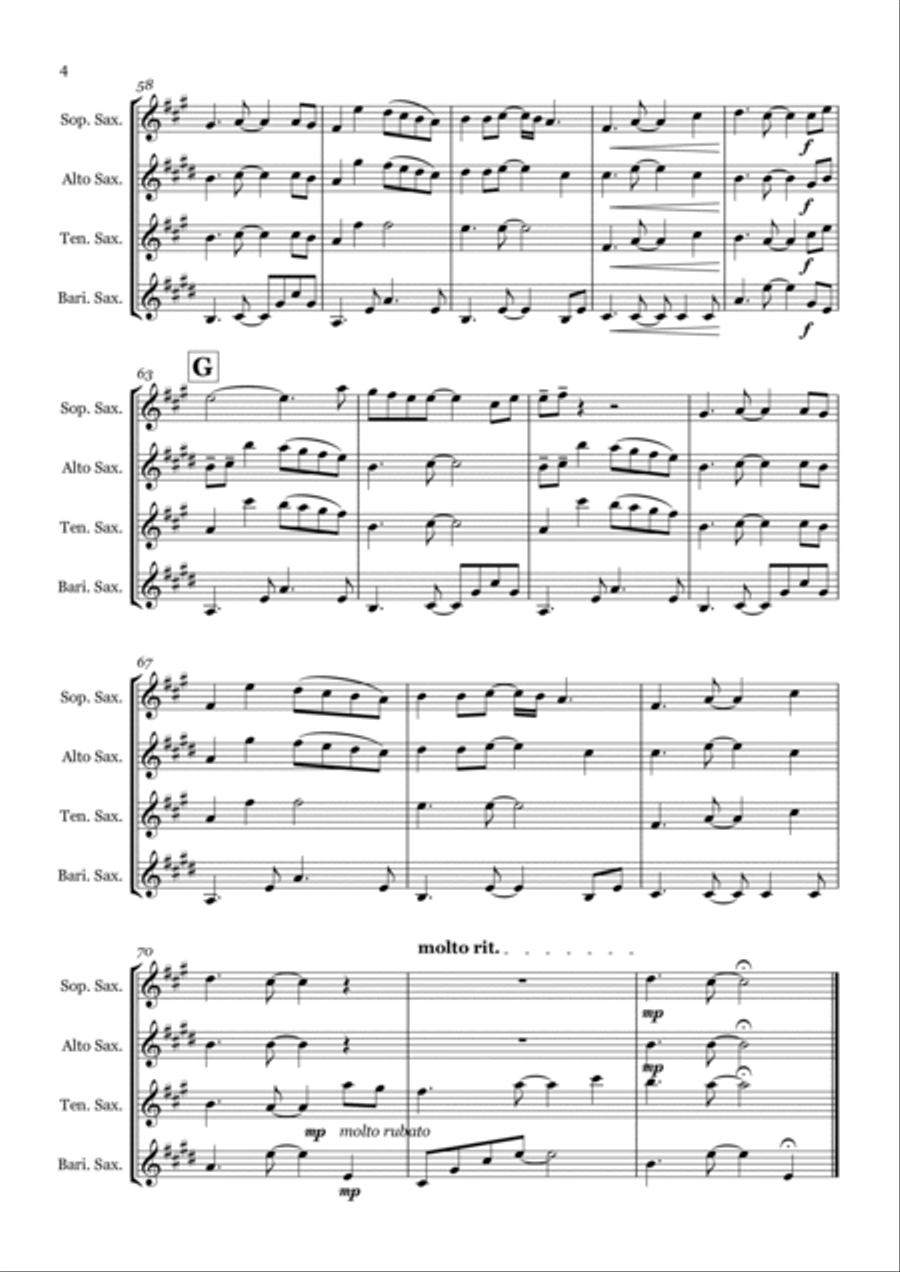 I Want It That Way Saxophone Quartet scores gallery preview page 4