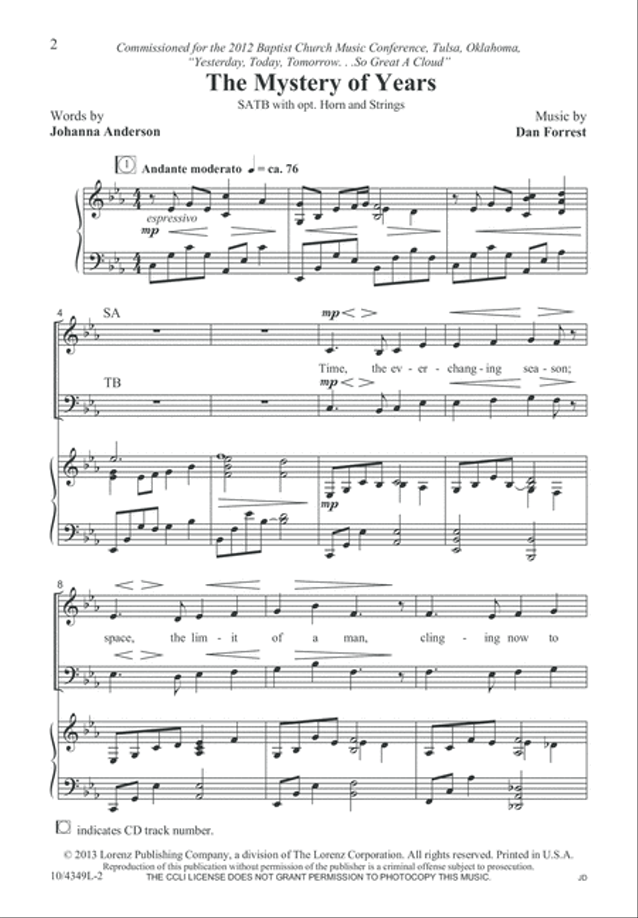 The Mystery of Years 4-Part scores gallery preview page 2