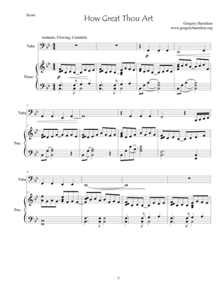 How Great Thou Art - for Tuba and Piano