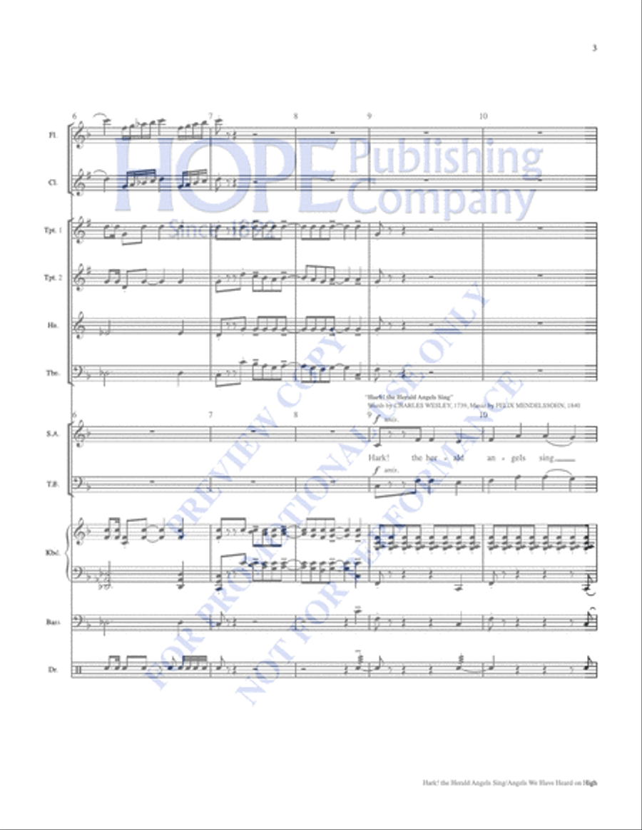 Hark! the Herald Angels Sing with Angels We Have Heard on High Choir scores gallery preview page 3