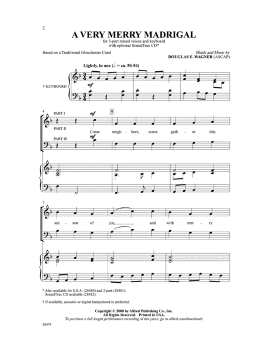 A Very Merry Madrigal A Very Merry Madrigal 3-Part scores gallery preview page 2