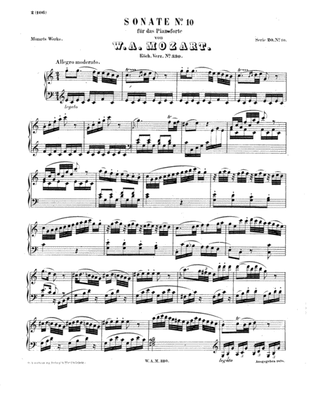 Book cover for Mozart - Piano Sonata No.10