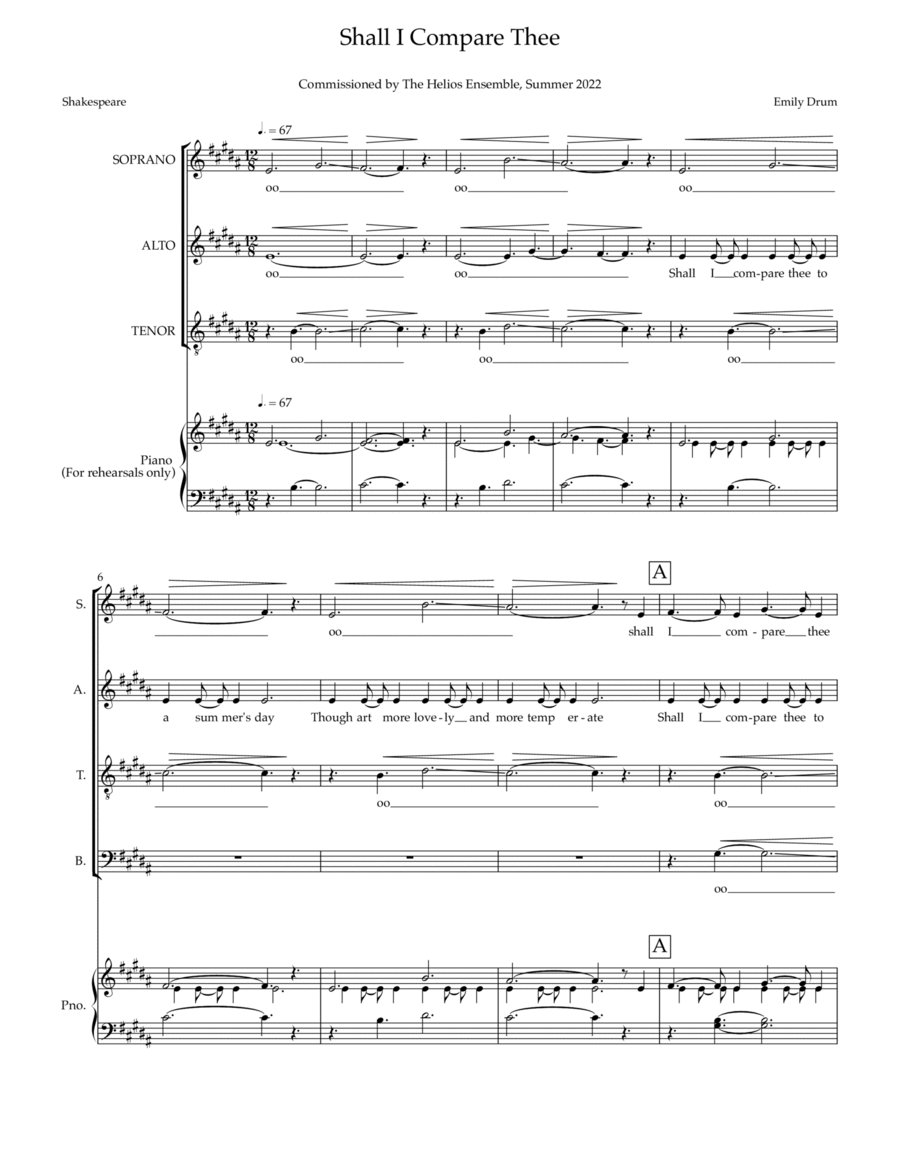 Shall I Compare Thee? Divisi scores gallery preview page 1