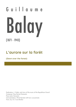 Book cover for Balay - La vallée silencieuse, for Wind Quintet