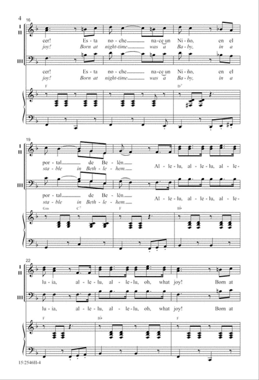 Spanish Allelu 3-Part scores gallery preview page 4