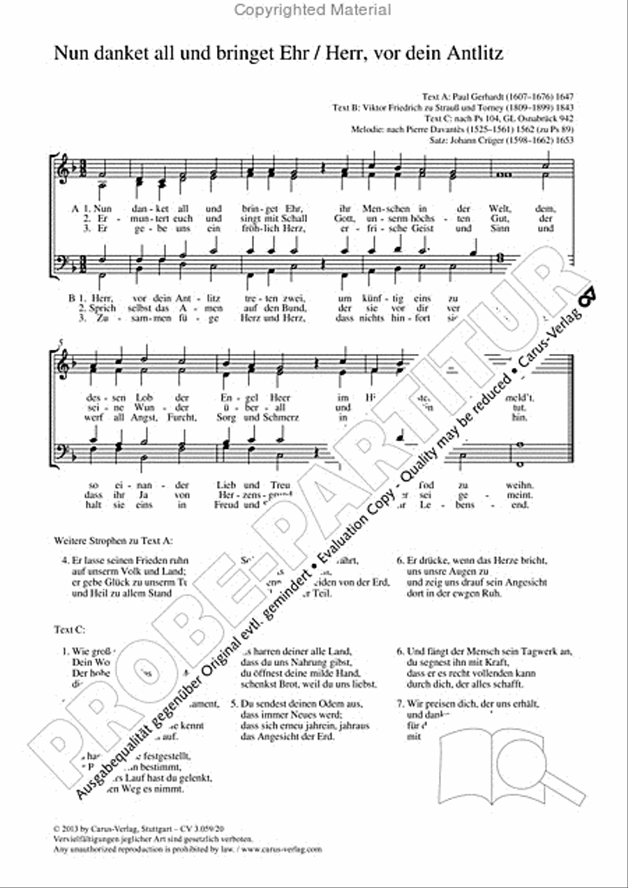 Nun danket all und bringet Ehr 4-Part scores gallery preview page 2