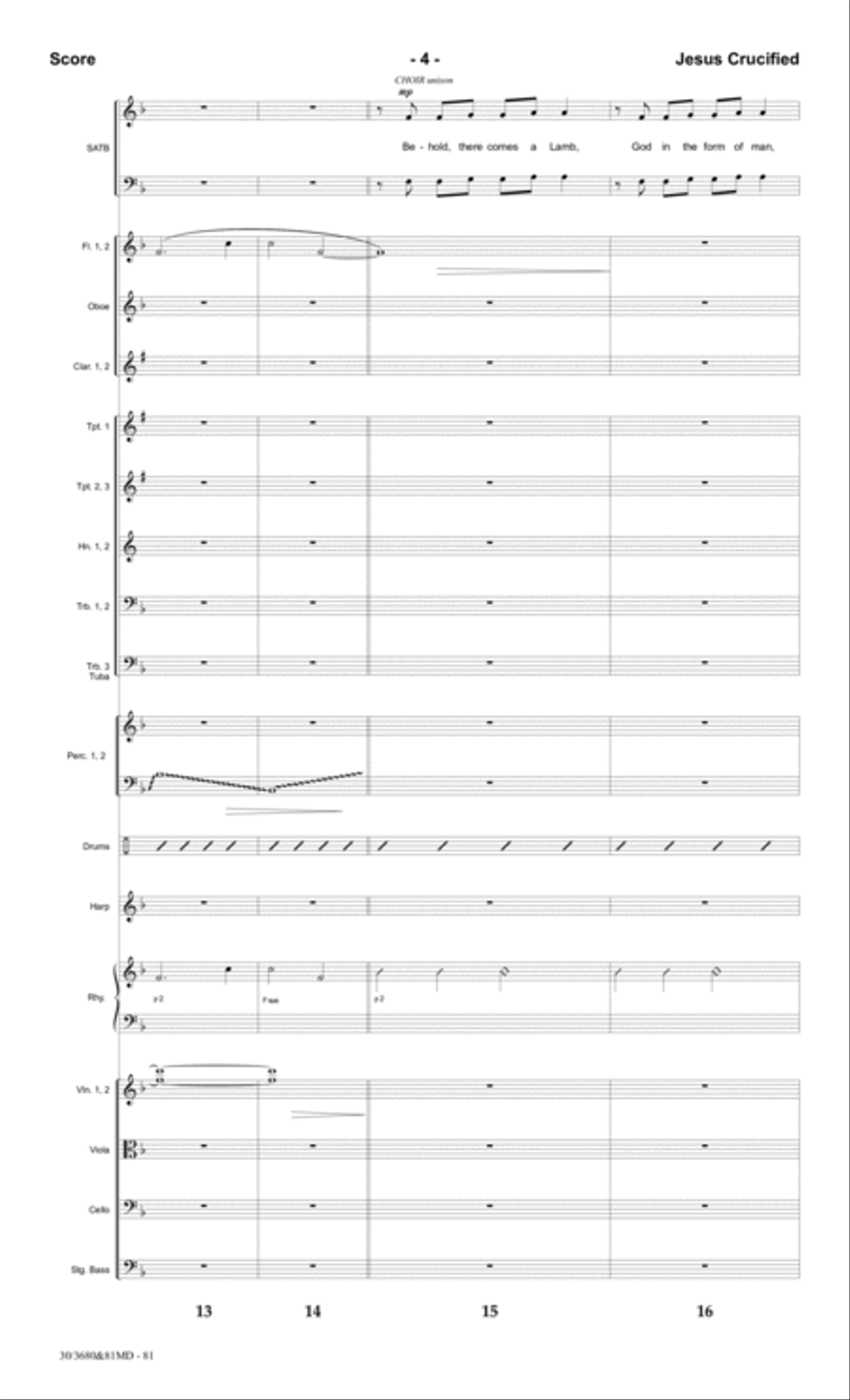 Songs of the Cross - Orchestral Score and Parts Choir scores gallery preview page 21