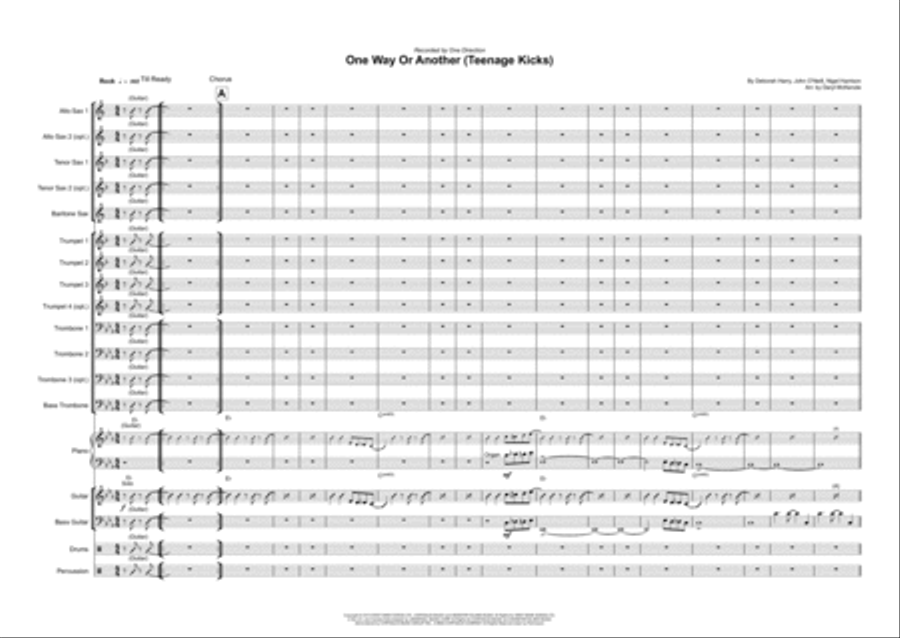 One Way Or Another (teenage Kicks) Saxophone scores gallery preview page 1