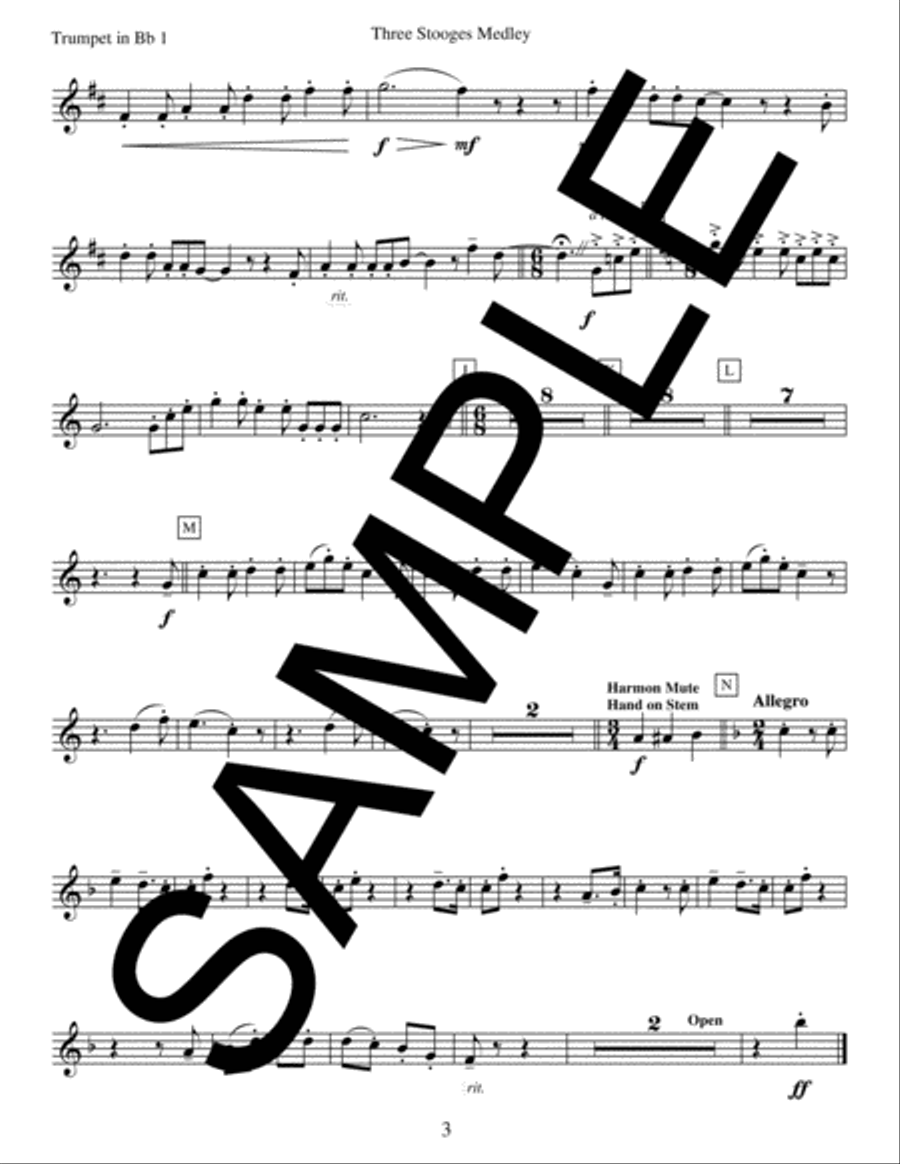 Three Stooges Medley for Brass Quintet and Optional Percussion Brass Ensemble scores gallery preview page 6