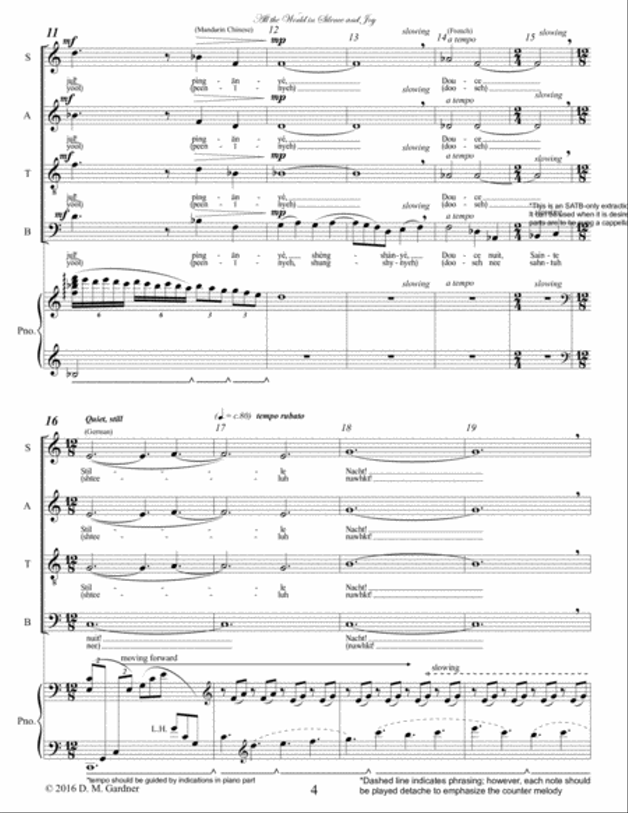 All the World in Silence and Joy - A Christmas Medley (SATB, Piano) 4-Part scores gallery preview page 4